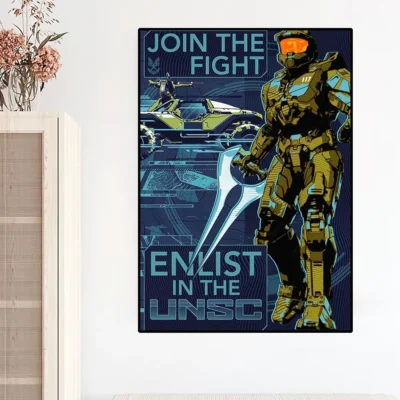 Game H Halo Cool I Infinite Poster Prints Wall Bedroom Living Room Decoration Sticker 7 - Halo Merch